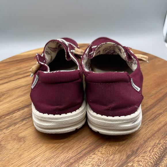 Hey Dude Wendy Shoes Womens Size 9 Red Merlot Casual Comfort Loafer Walking - Picture 4 of 8